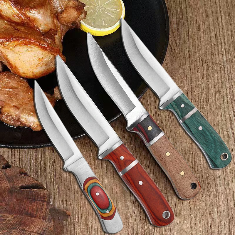 Paring Knives Stainless Steel Multipurpose Kitchen Knife Wood Steak Flatware Peeling Knife Cleaver Cutter Dining Tool  Facas