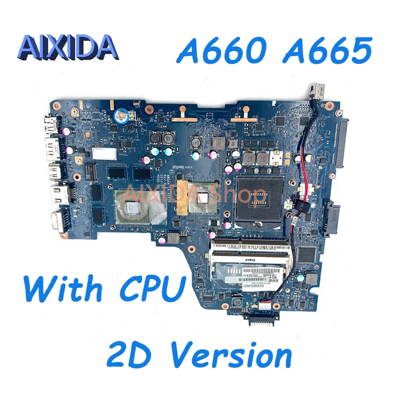 

AIXIDA K000109860 NWQAA LA-6062P Laptop Motherboard For Toshiba Satellite A660 A665 Main board HM55 DDR3 GT330M GPU Full test