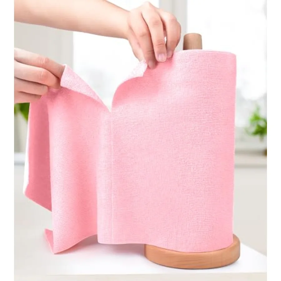 

Microfiber Cleaning Cloth Roll - Tear-Away Reusable Microfiber Paper Towels, Lint-Free, Washable, 20 Sheets for Kitchen, Car, D