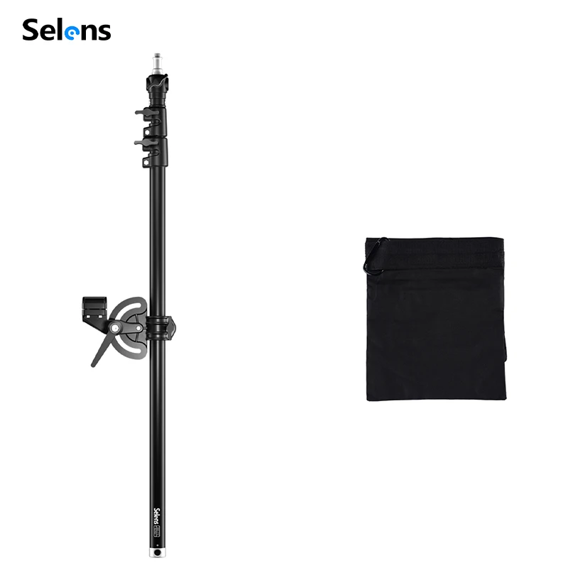 Selens 80-200cm 텔레스코픽 경사 붐 암/크로스 붐 + 사진 스튜디오 용 샌드백 에어 쿠션 스탠드 삼각대