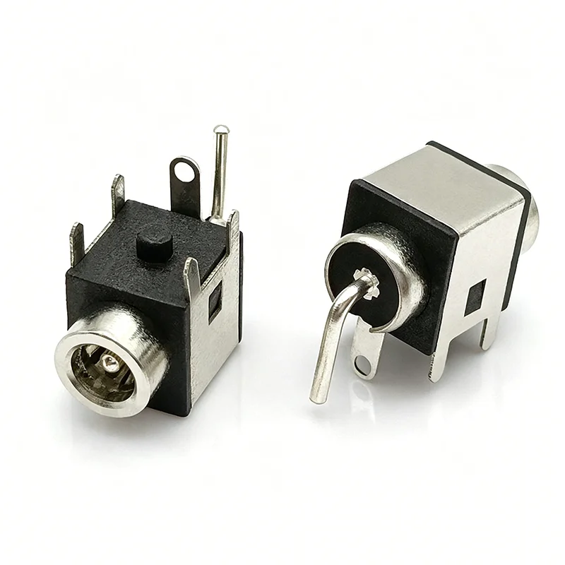 DC power socket - DC-083D, with metal casing plug, DC charging interface for small toys, 3.9X1.3 pins