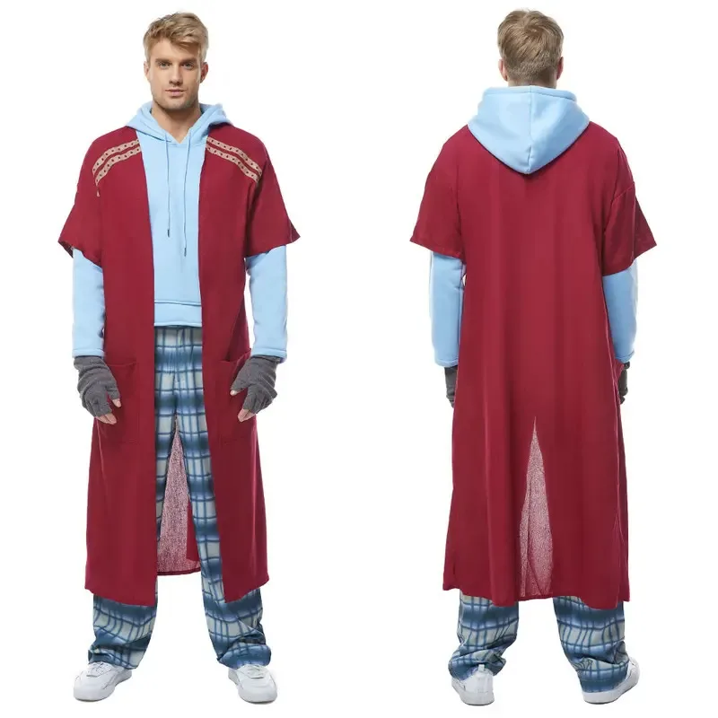 حجم كبير الدهون المنقطة ثور شعر مستعار تأثيري فيلم Endgame لعب الأدوار خارقة زي للذكور الكبار الرجال هالوين كرنفال البدلة الدعامة