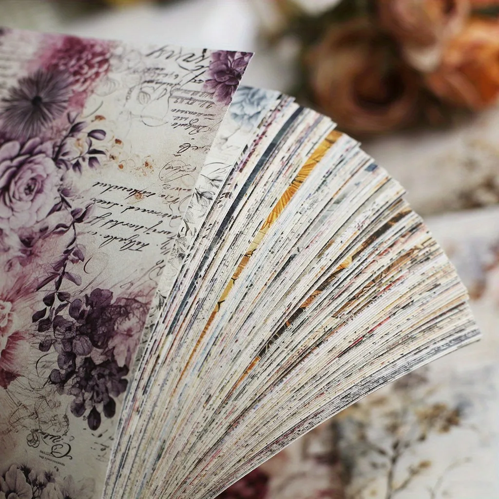 Journamm 160 hojas de papel vintage para álbum de recortes, Material de patrón no repetido, papel, diario basura, suministros para álbumes de recortes