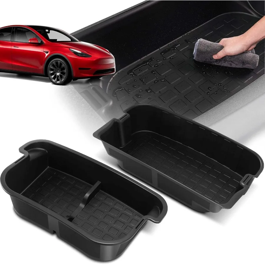 

Rear Trunk Organizer Compatible with Tesla Model Y 20202024 For 5Seater Only Accessories Waterproof Trunk Storage Bins Organize