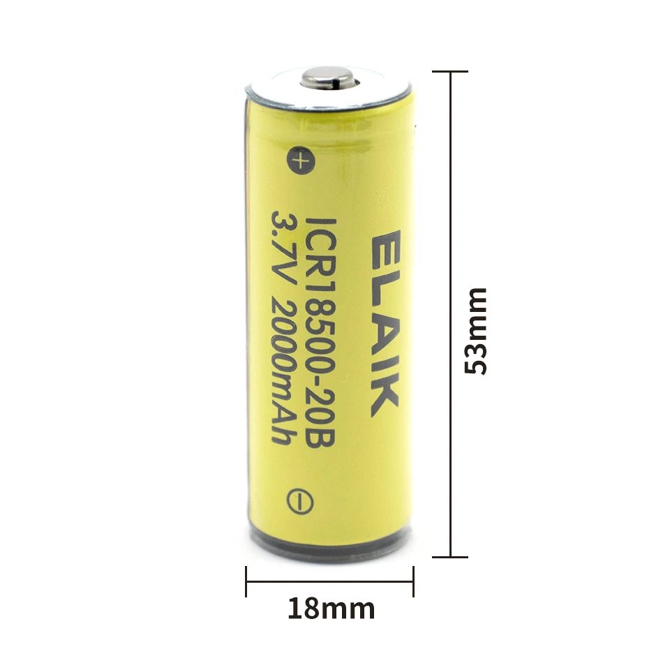 Bateria de Lítio Recarregável Protegida, Câmera Lanterna, Baterias Tocha, Célula com PCB, 100% Original, 18500, 2000mAh, 3.7V, 1 a 6Pcs