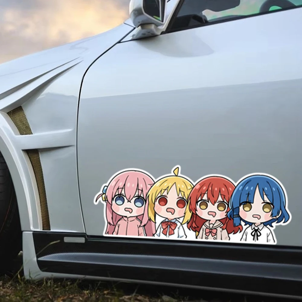 15/18/23cm Anime Bocchi The Rock Car Decals Gotoh Hitori Yamada Ryo Creative Rear Window Cover Scratch Waterproof Vinyl Stickers