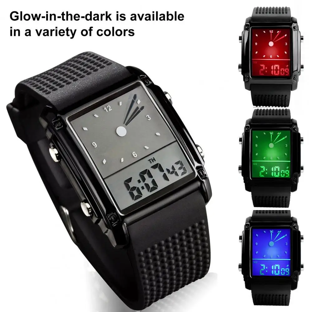 Lady Sports Watch High Accuracy Led Electronic Watch with Adjustable Strap Waterproof Night Light Dial Unisex Sports Wristwatch