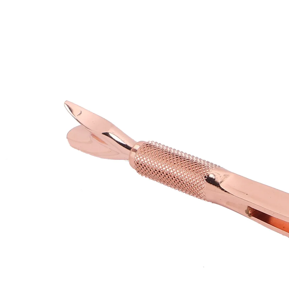 Stainless Steel Stainless Steel Nail Art Pincher Rose Gold X-Shaped Multifunctional Cuticle Pusher Nail Clip Multi Function