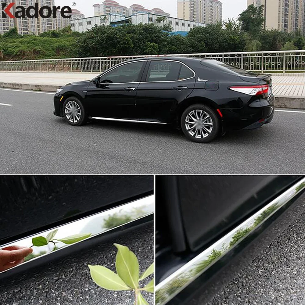 For Toyota Camry SE XSE TRD Sport 2018-2022 2023 Exterior Accessories Car Side Body Molding Line Cover Trim Stainless Steel