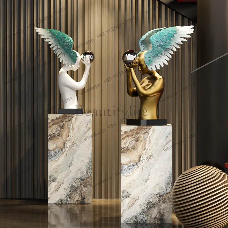 PG Modern Art Sculpture Ornament Blessing Angel Sales Office Hotel Living Room Club Floor Character Creative Decoration