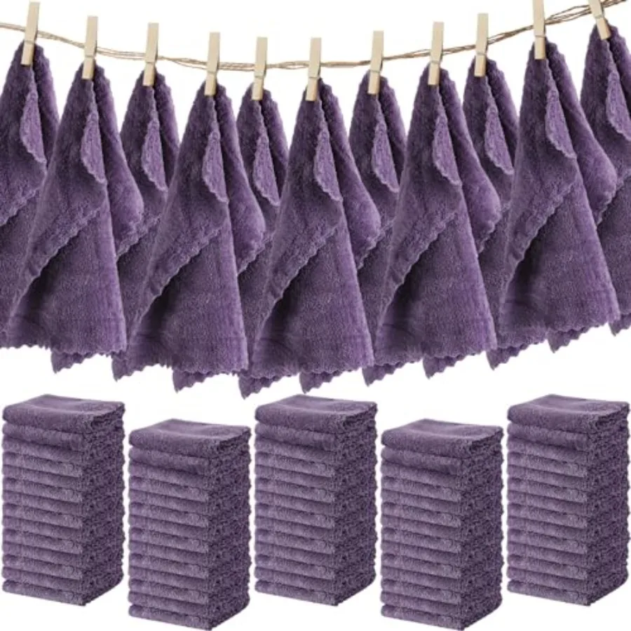 

100 Pcs Washcloths Bulk Quick Drying Bathroom Wash Clothes 12 x 12 Inch Face Towels Microfiber Soft Hand Towel for Your Body Sp