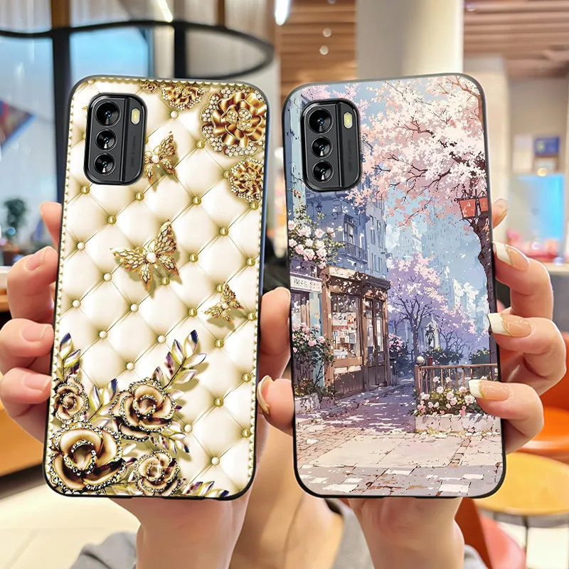 Popular Cartoon Black Case For Nokia G60 5G Cute Puppy Flying In The Sky Pattern Shell For Nokia G100 Anti-scratch Soft Casing