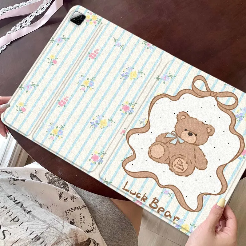 

Cartoon bear puppy dessert For Xiaomi Redmi Mi Pad 2 4 5 6 6s 7 8 11 12.5 12.4 11.2 8.7 SE Pro Plus Max Cover Tablet Case
