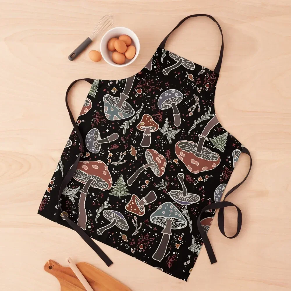 Overgrown Mystical Mushroom Design Apron All For Kitchen And Home Restaurant Cooking Clothes cooks clothes Apron