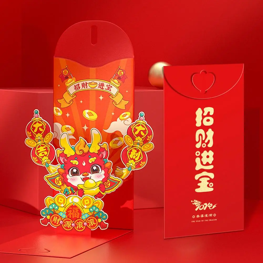 2024 Hongbao Dragon Year Red Envelopes Chinese Style Money Year Envelopes Money Packets Red Bags Envelopes New Lucky I8u8
