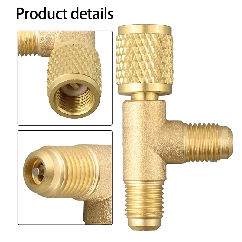 Adaptateur en T de couremplaçant rapide en laiton pour R22, R12, R134, structure robuste, adaptateur en T de noyau de assujet, haute résistance, 2 pièces