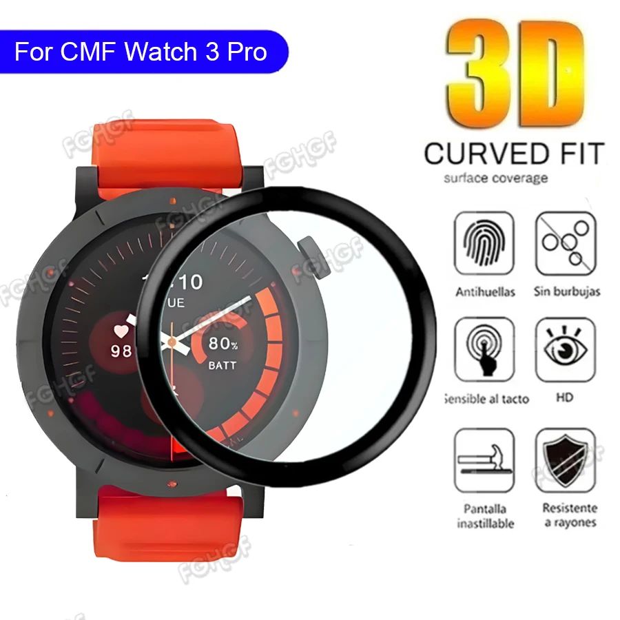 Screen Protector For CMF Watch 3 Pro Anti-scratch Full Cover Protective Film For CMF By Nothing Watch 3 Pro Accessory Not Glass