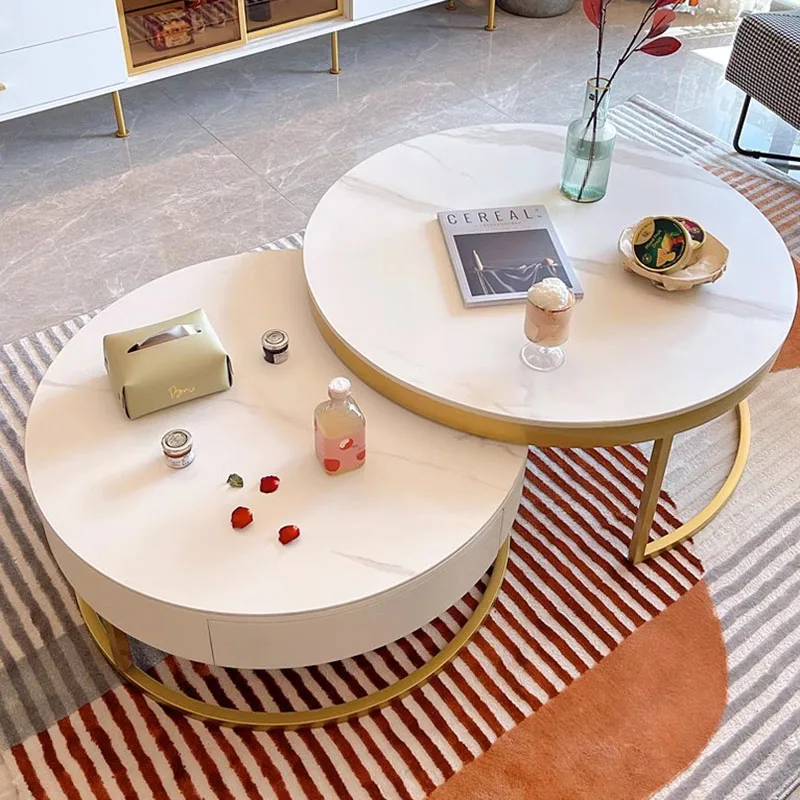 Modern Nordic Coffee Table Trau Round White Mobile Living Room Coffee Table Mesa Lateral Apartamento Kaffee Tische Furniture