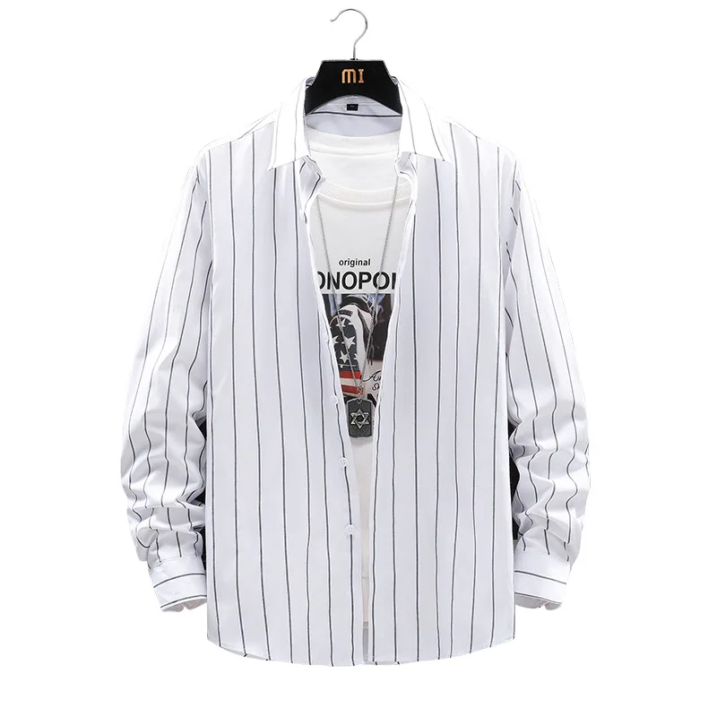 

Spring New Men's Striped Long Sleeve Shirt Trendy Stylish Casual Top