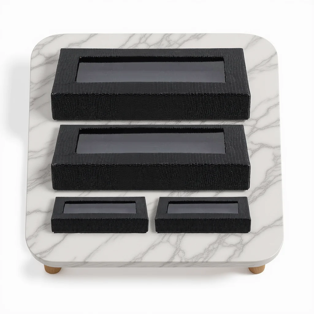 

4pcs Men Packaging Black Snake Print Thickened Paper Clear Window Display For Weddings Events Bow Tie Keepsake Box Clear Display