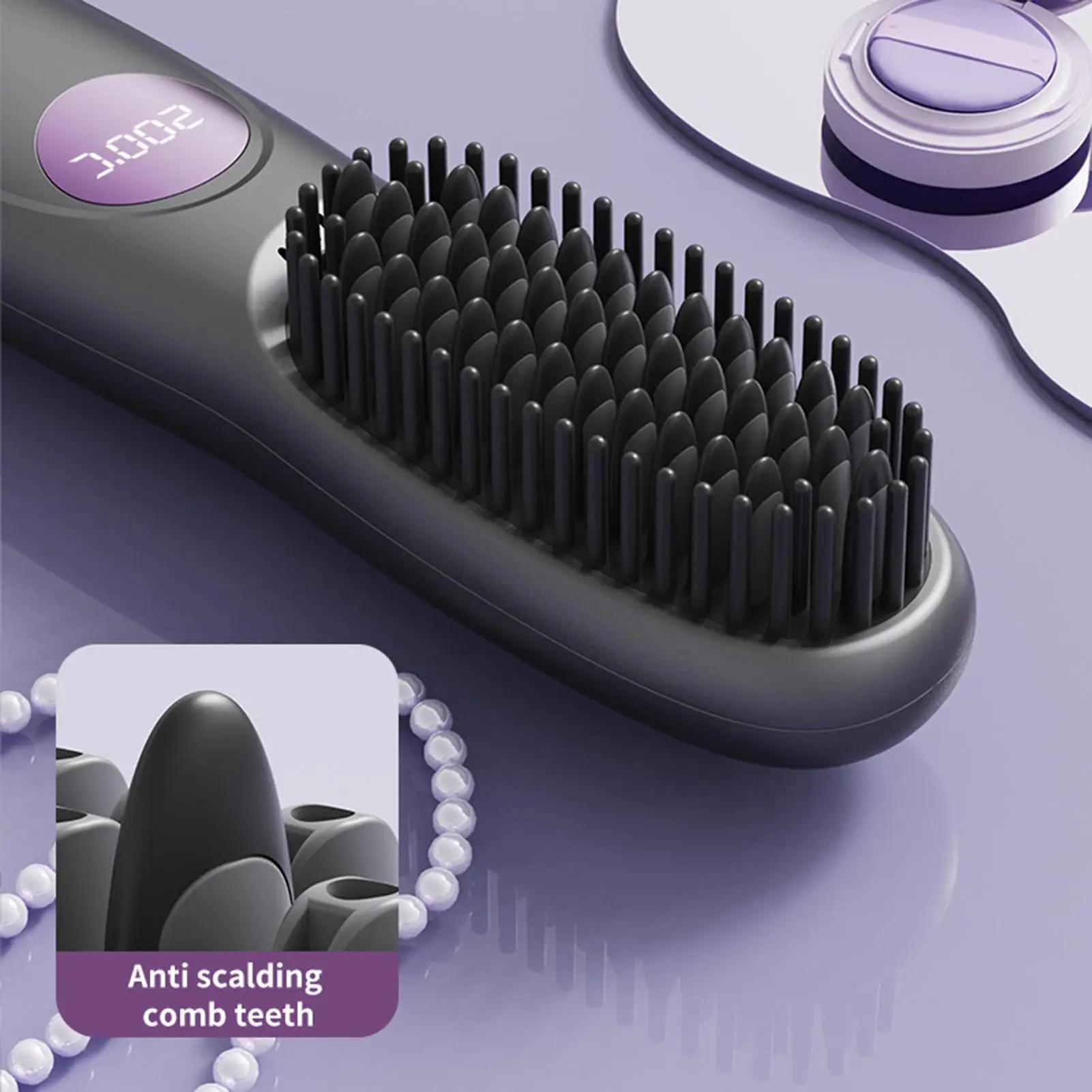USB Cordless Hair Straightener Comb Brush For Travel Frizz-Free Shine For Hair Straightener Woman