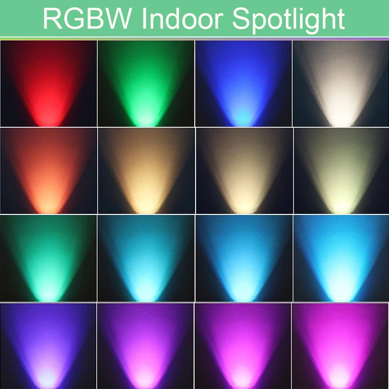 Faretto a LED per interni RGBW da 10W con telecomando che cambia colore oscuramento illuminazione per interni per opere d\'arte