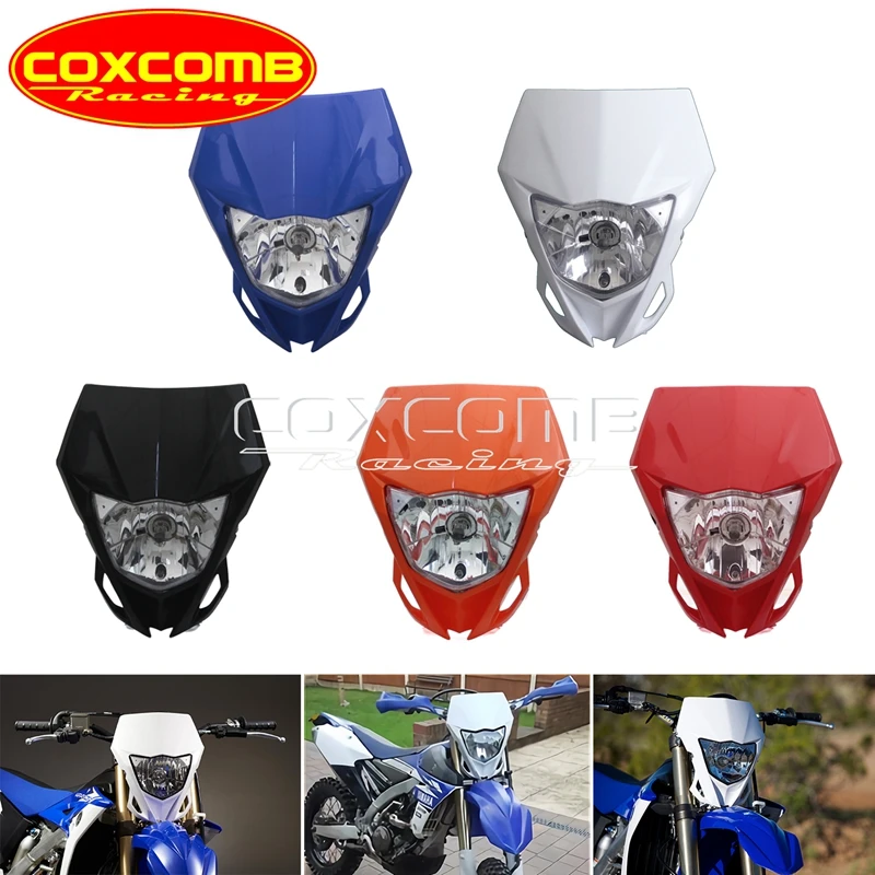 Motocross enduro farol da bicicleta sujeira frente lâmpada para yamaha wr 250 r wr155r wr125x wr125r wr350f wr426f wr400f wr500 wr ttr 450