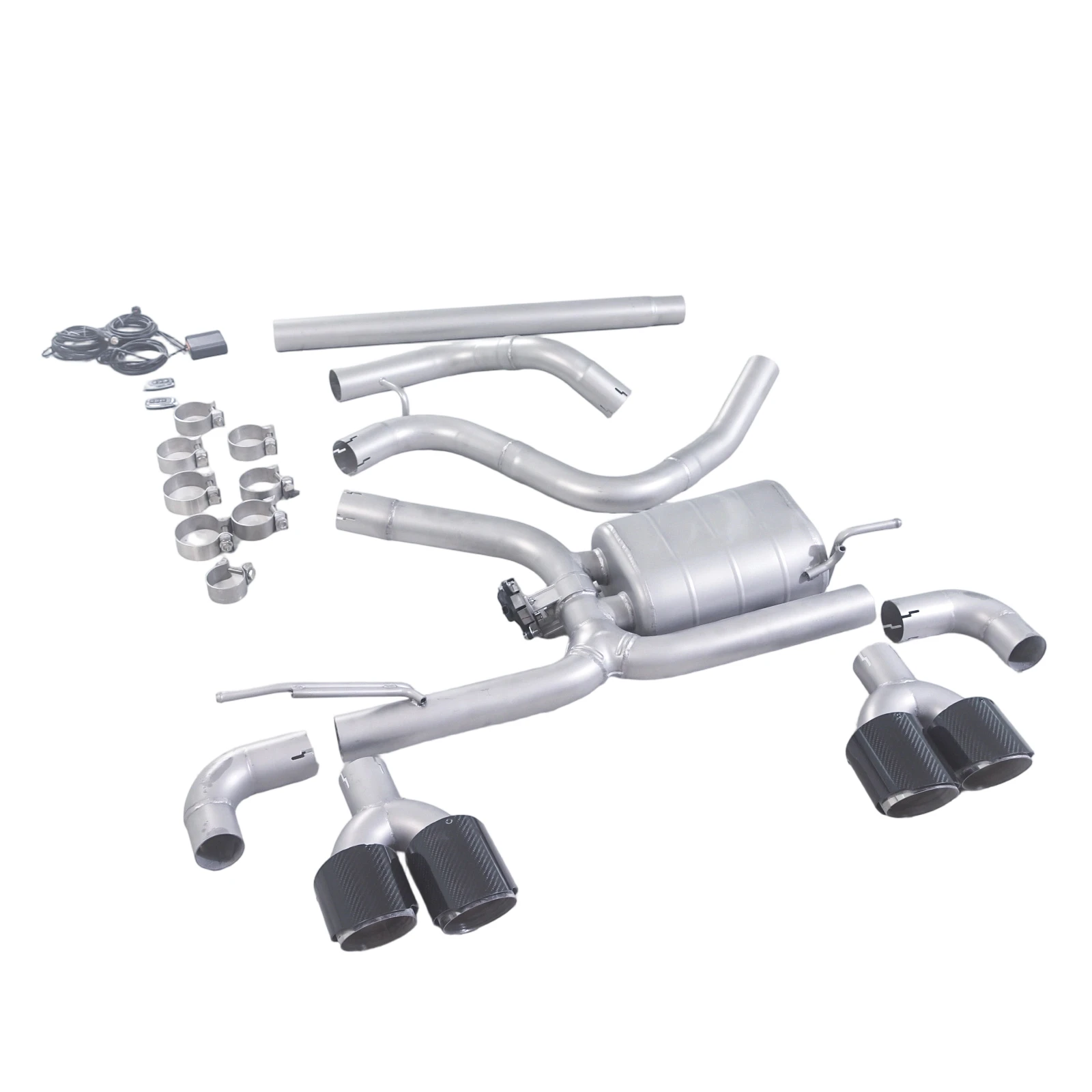 GFC/ For 2014 Volkswagen Golf 7 1.4T TSI Catback stainless steel valve performance Exhaust four-out tip system