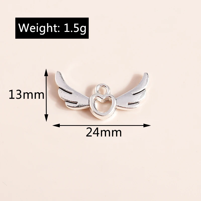Leslie Mixed 20 Stück Charms Legierung Metall Federflügel Anhänger für DIY handgefertigte Armbänder Halsketten Schmuckherstellung Zubehör – Detail 15