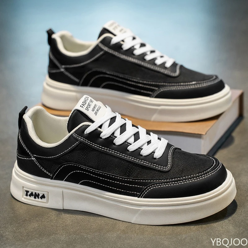 Novo verão masculino respirável sapatos de lona na moda versátil fundo grosso esportes lazer simples e confortável sapatos de tabuleiro