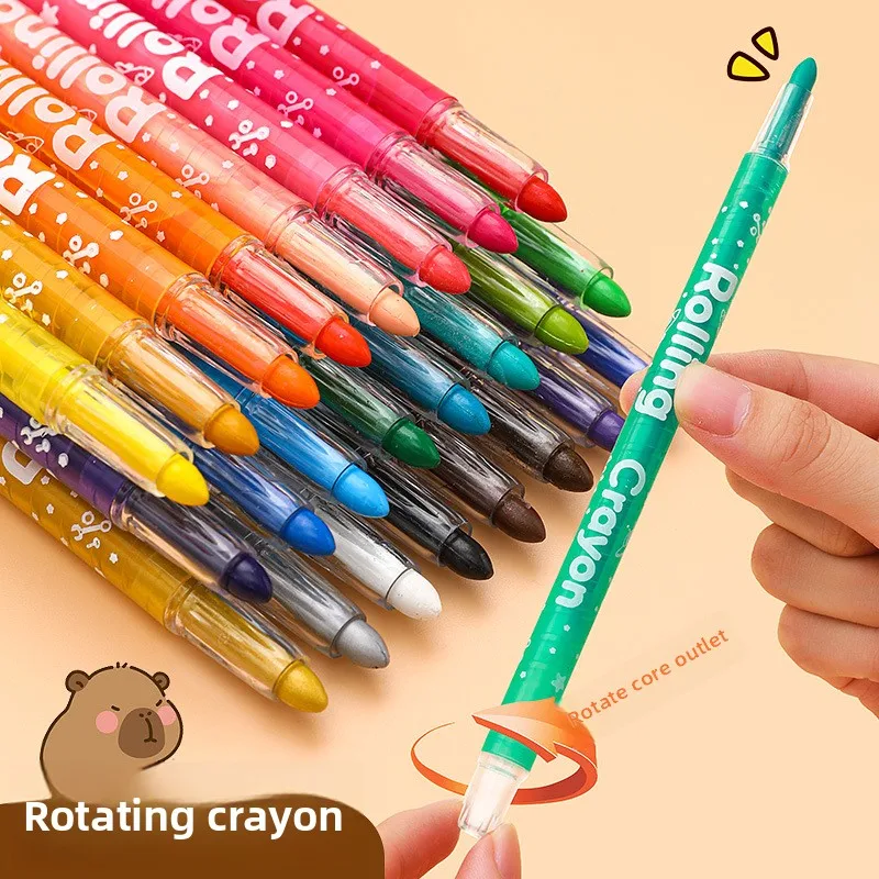 

Safe and erasable children's rotating crayons, colored pens, drawing pens, children's art graffiti pens