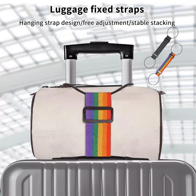 Multi Use Strong Adjustable Luggage Connector Straps, 2026 New Suitcases Rainbow Travel Straps Waterproof