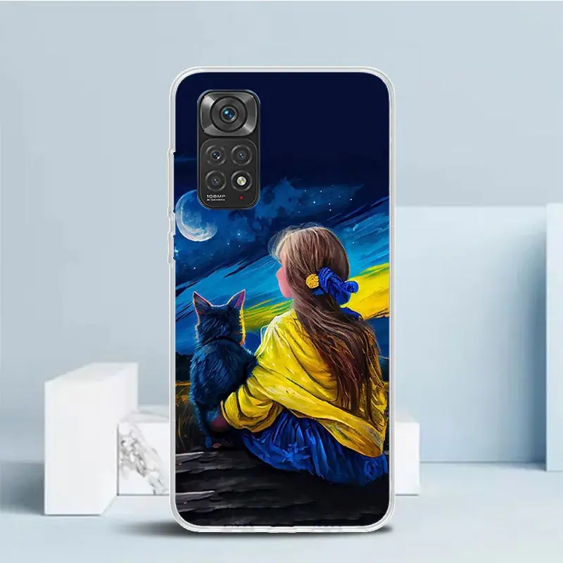 Coque de téléphone en TPU souple pour Xiaomi, Redmi Note 13, 12S, 12, 11S, 11, 11T, 11E, Pro Plus, 10S, 10, 9S, 9, 8T, 8, 7 Plus, 21e fille, Ukraine