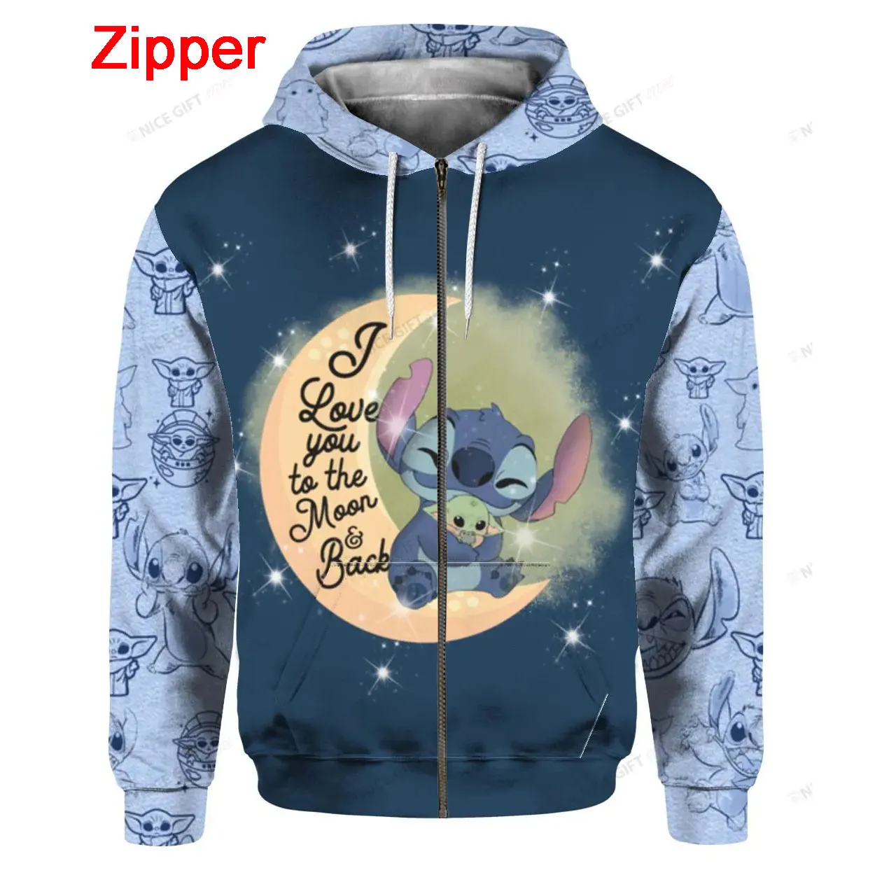 Cartoon Anime Men Zip Up Hoodie Stitch 2024 New Casual Cool Women Oversized Sweatshirt Spring Autumn Children Clothing Coat