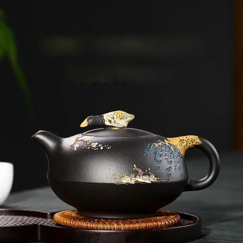 Large capacity 1800ml Yixing Upscale Black mud teapots purple clay filter tea pot Tie Guanyin beauties kettle tea set