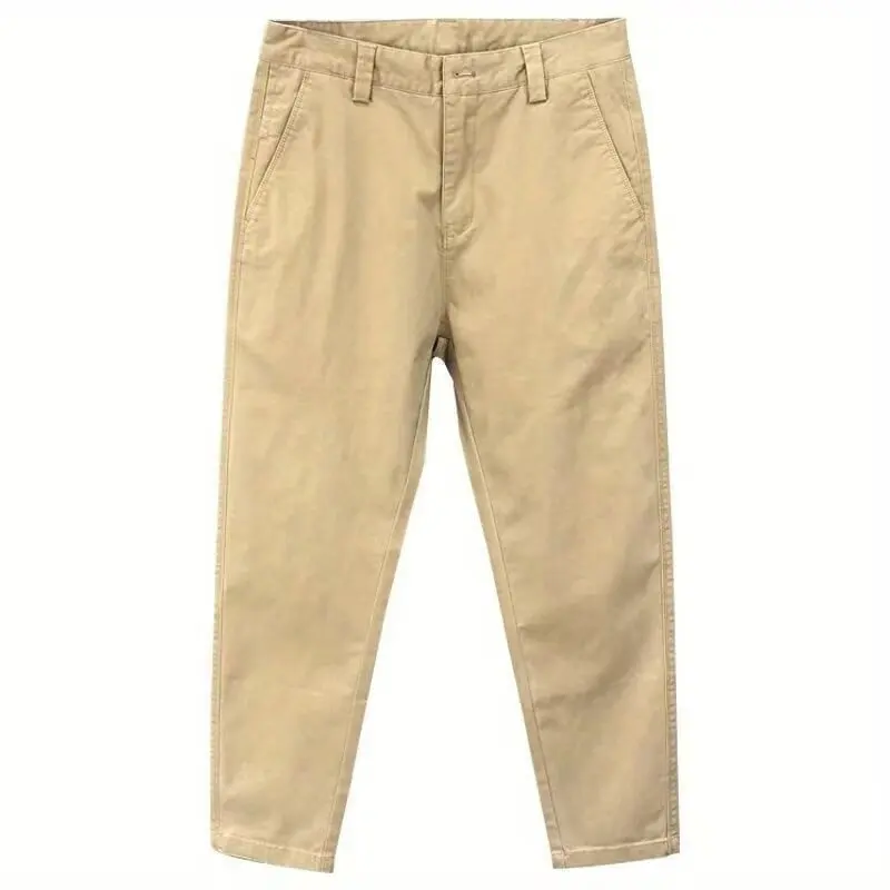

Pure Cotton Casual Work Pants Men's Straight Leg Nine-Tenths West Pants Autumn Season Faionable Youth Active Sle