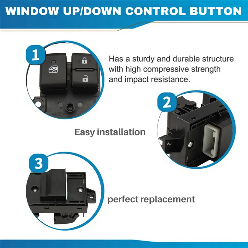 【HAS LA DIFFERENCIA】Para Toyota Highlander RAV4 CROWN 2022-2025 Compatible con botón de interruptor de Control principal de ventanilla eléctrica delantera izquierda 8