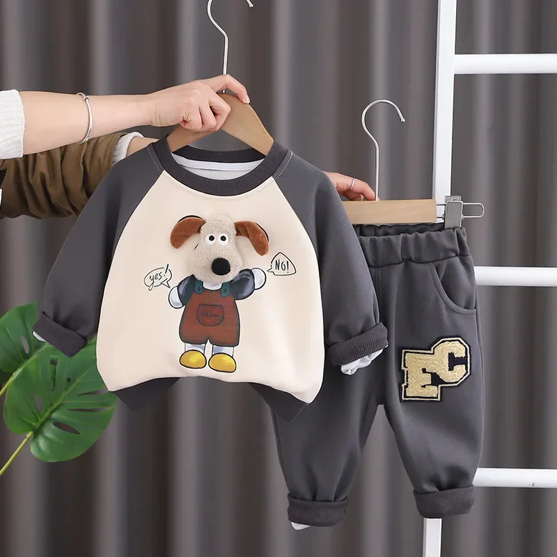 

Children's Autumn Korean Version Boy And Girl Cartoon Two Pieces Sets Baby Stylish Spring Autumn Outfit Pullover + Pants Sets