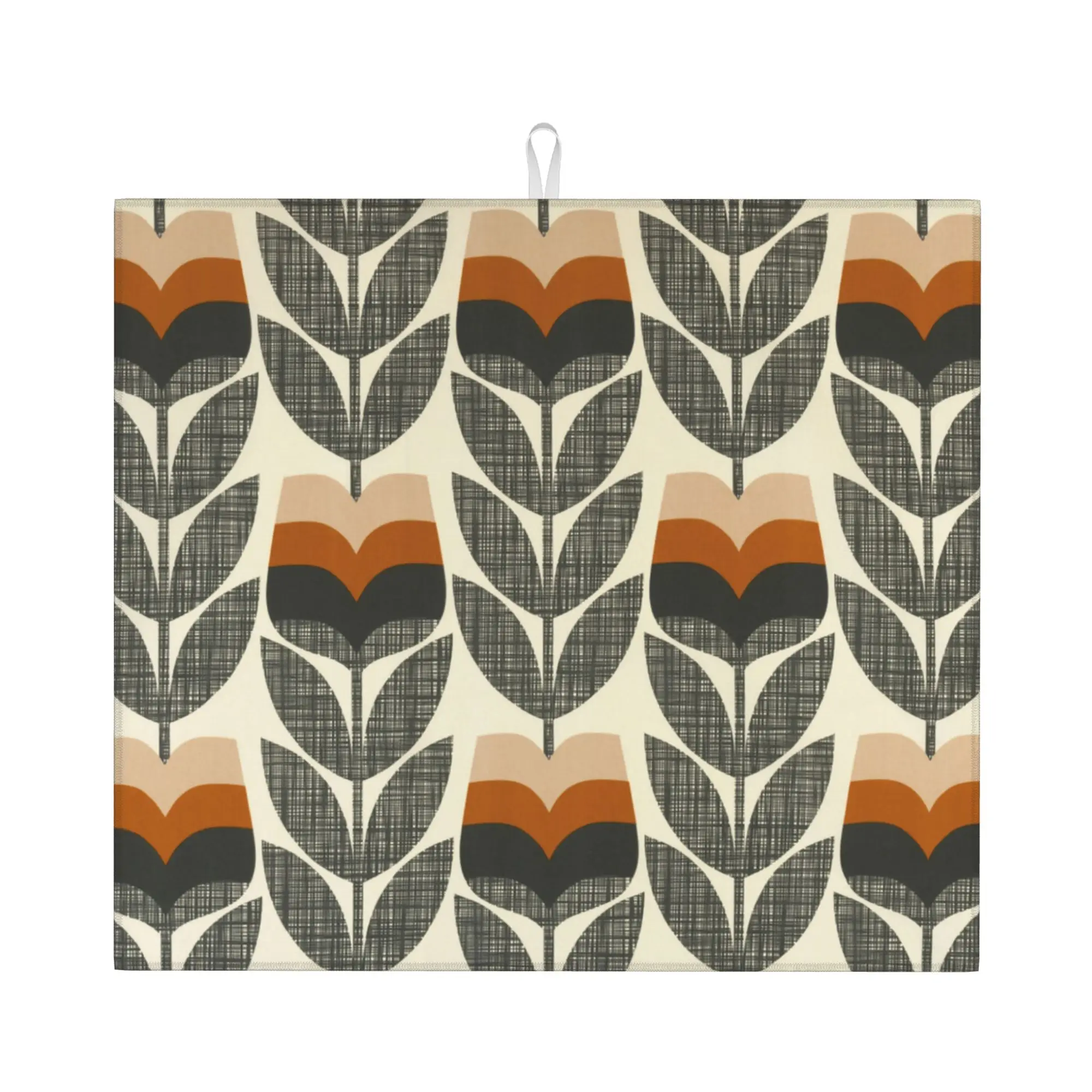 Rose Bud Orange By Orla Kiely Non Slip Kitchen Counter Protector Mat Barware Tableware Reusable  Bathroom Drying Mat For Kitchen