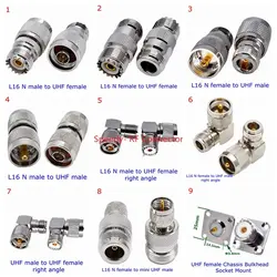 PL259 SO239 SL16 UHF to L16 N male female Straight Connector 90 Degree Right Angle 4hole Flange N to mini UHF Male Female Brass