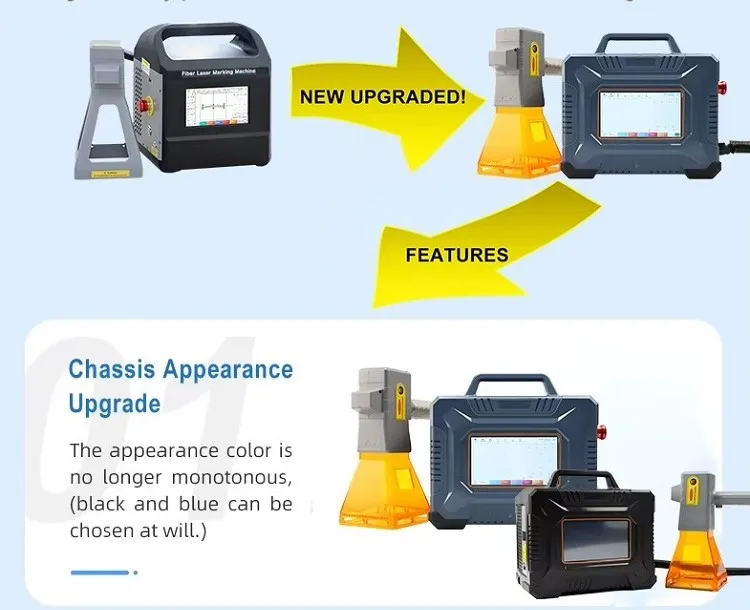 BLUETIMES 20 30 50 Watt Optical Handheld Fiber Marking Machine for Tires Resin Metal Portable Marker