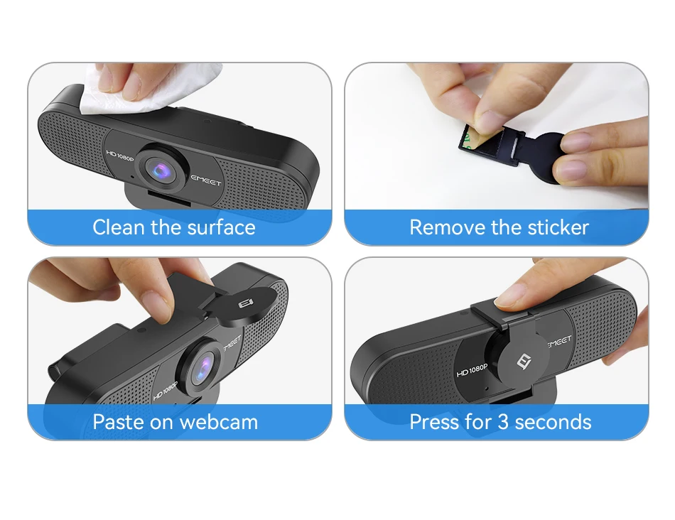 1080p Webcam Full HD Web kamera emeet c960 mit Stativ & Mikrofon Computer kamera mit Ständer für Zoom/Skype/Youtube/Facetime – Detail 11