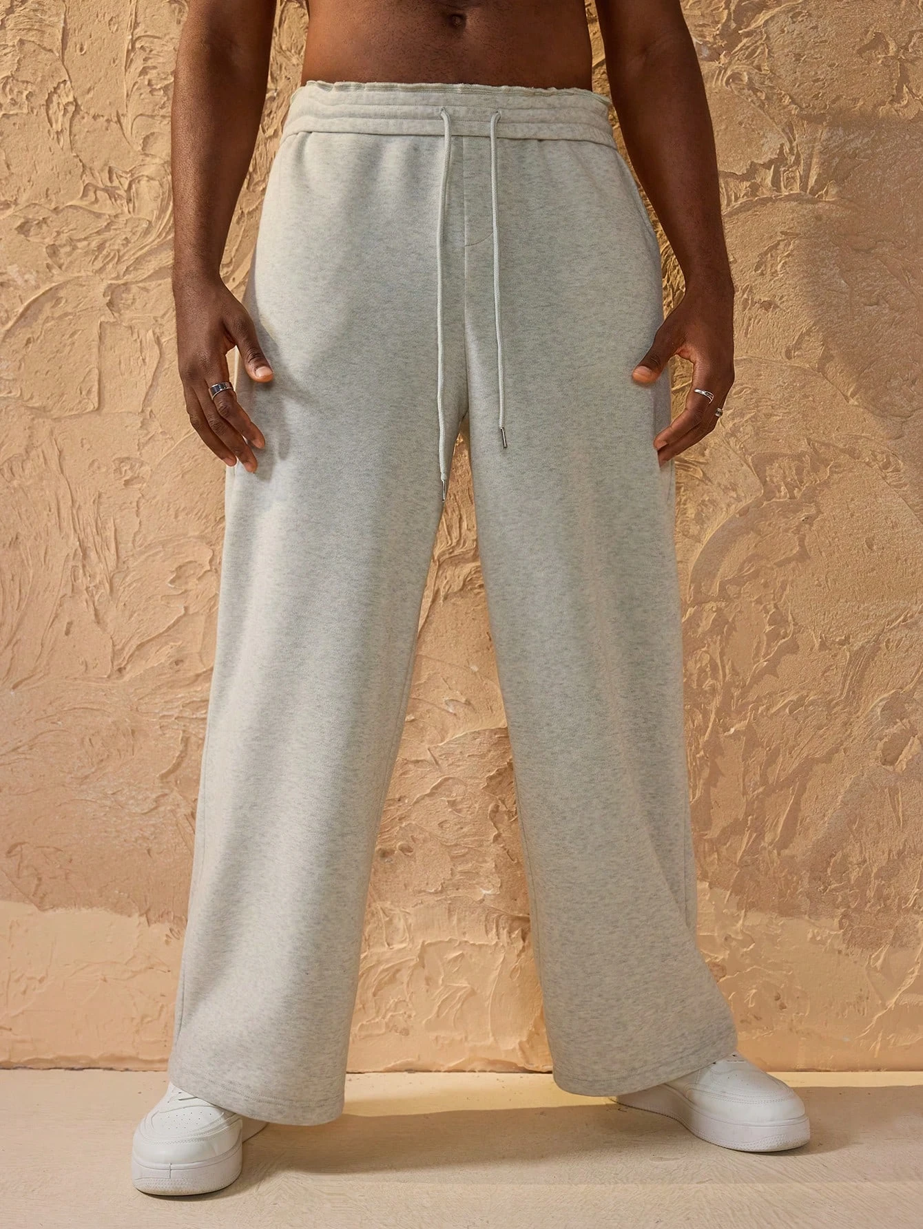 

Мужские осенне-зимние утолщенные теплые повседневные универсальные свободные спортивные брюки с низкой талией и эластичной резинкой на талии, широкие свободные спортивные брюки, уличная мужская одежда