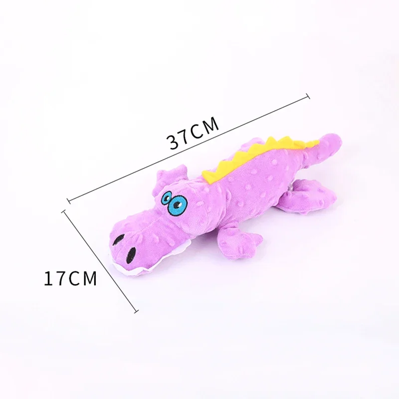 Cute Plush Pet Squeak Toy Crocodile Shape Dog Toy Linen Dog Plush Toy Interactive Play Puppy Dog Supplies