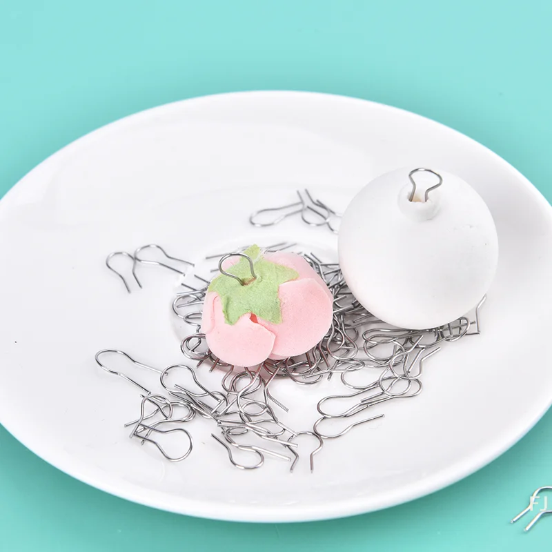 

[YU] 100 шт. высокотемпературных вольфрамовых проволочных крючков для обжига, соединительных колец, подвесок для керамики, кольцевых подвесов для украшений