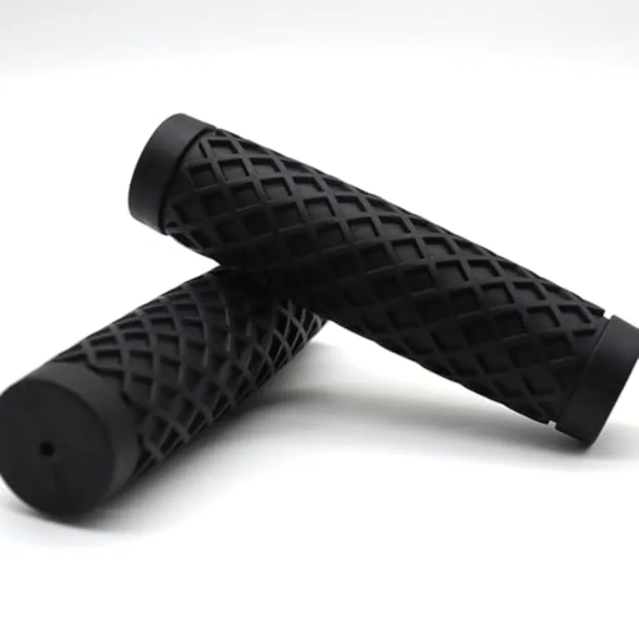 

2 PCS Bicycle Hand Grips NonSlip Rubber Bar Modern Handle Cover Universal for Most Cars Black