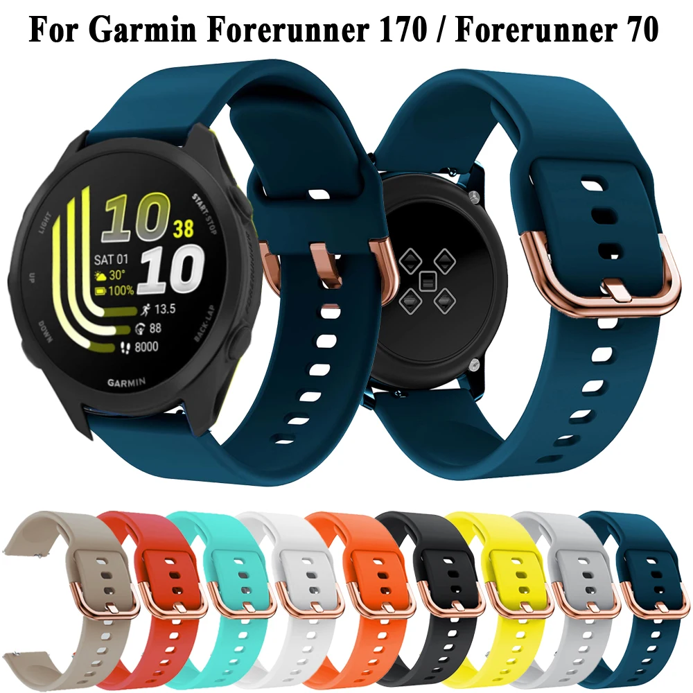 Correa de muñeca de 20mm para Garmin Venu SQ 2 Venu 2 Plus S50 HR, correa de silicona para reloj inteligente Forerunner 70/170 Music
