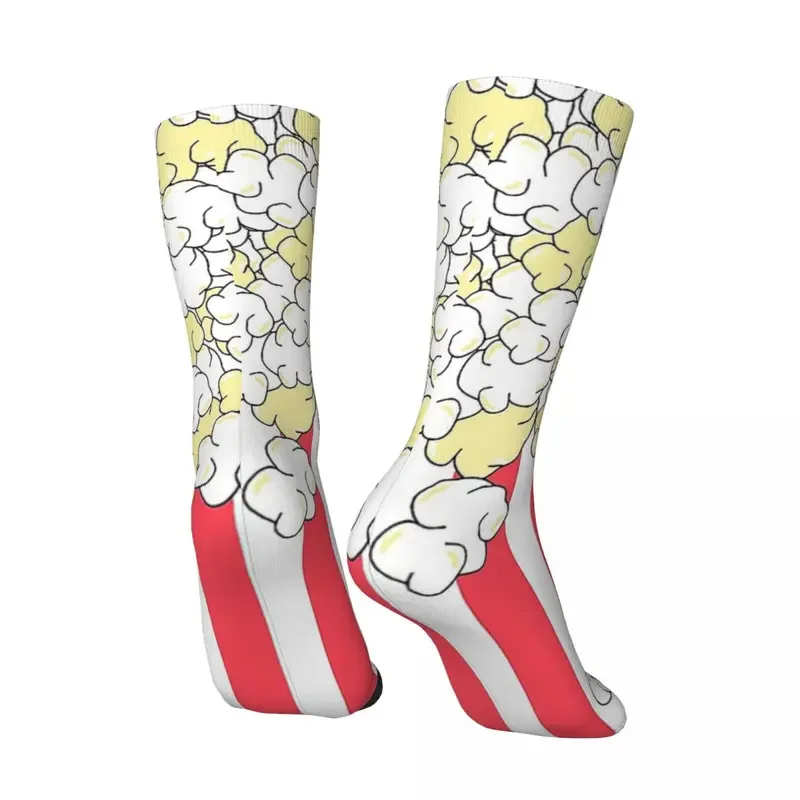 Buttered Popcorn Stripe Men Women Happy Socks Windproof Novelty Spring Summer Autumn Winter Stockings Gift