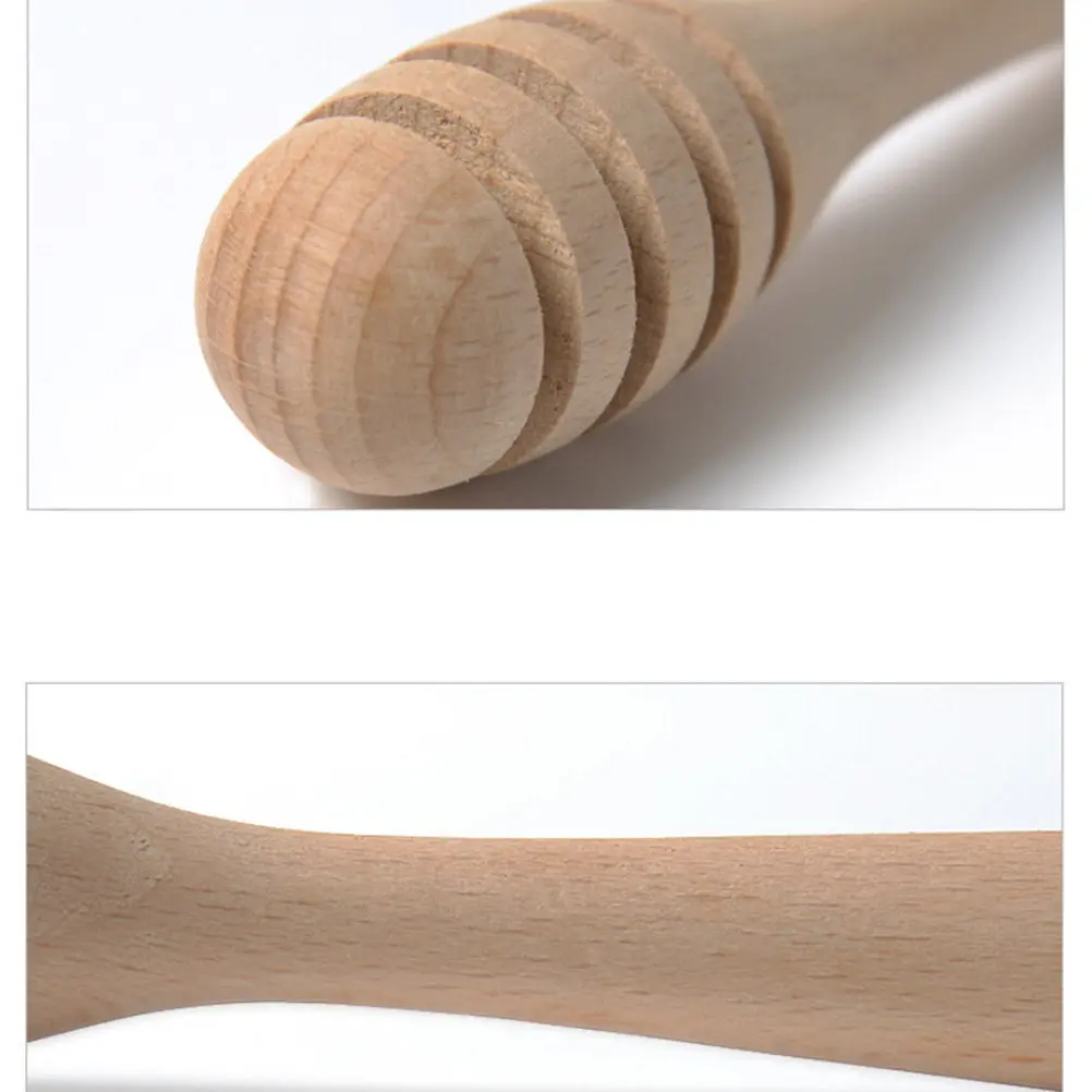 Wooden Honey Dipper Sticks Natural Food Grade Honey Jar Disp