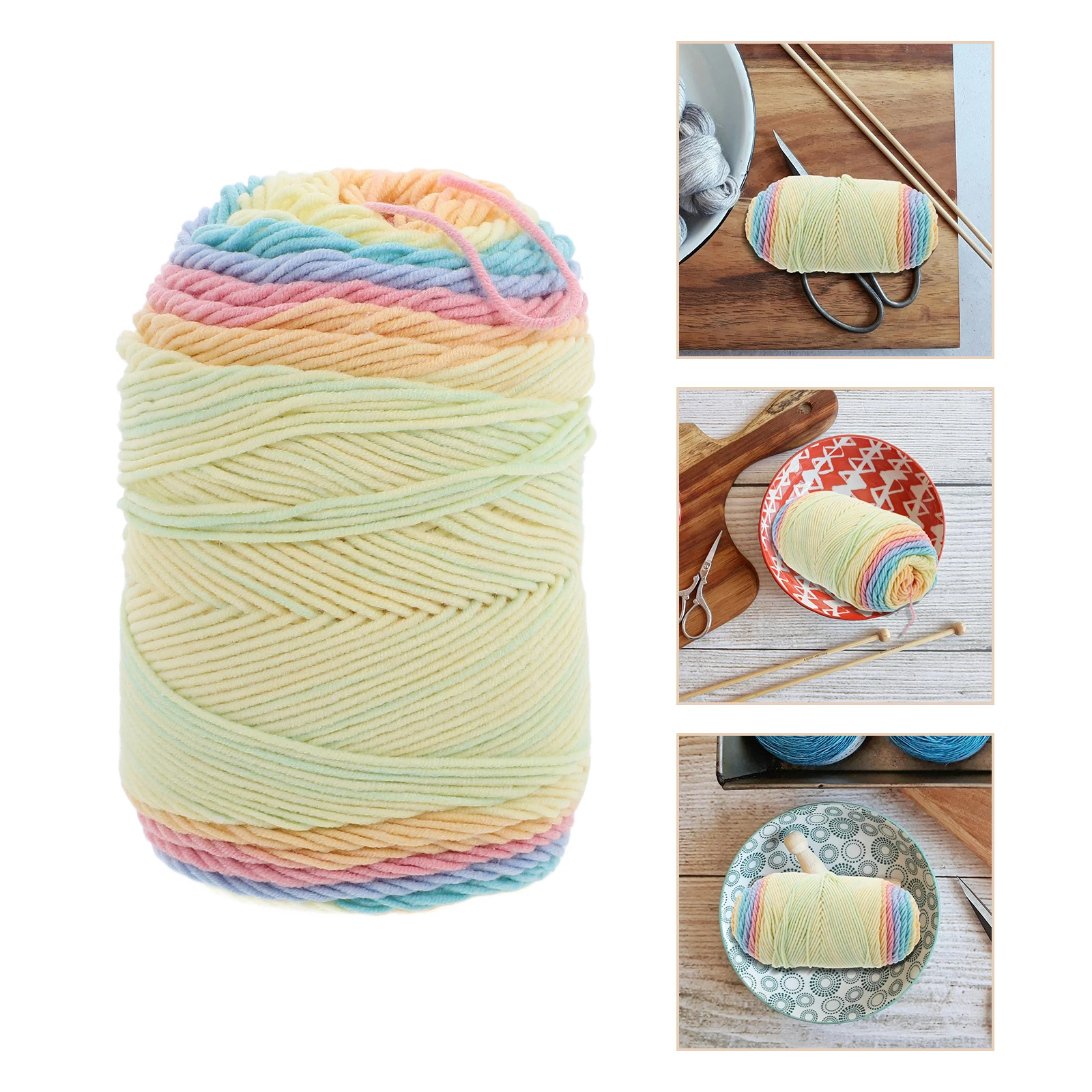 

5 Strands Rainbow Cotton Cord Handmade DIY Knitting Rope Macrame String Braided Craft Accessories Bright Colorful Easy Clean